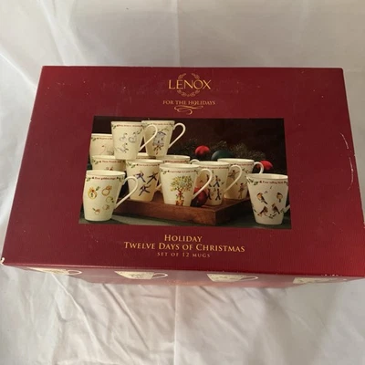 Juego de 12 tazas LENOX Holiday DOCE DÍAS DE NAVIDAD en caja original Foto 1 de 4