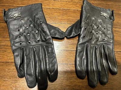 Harley Davidson Studded Leather Gloves Women's Black Lined Motorcycle - Size S - Image 1 of 3