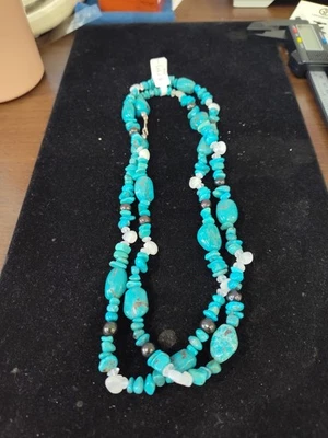 Vintage Jay King DTR Sterling Silver 925 Turquoise necklace 36  inches - Image 1 of 3