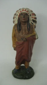 Antigua figura de indio LINEOL Alemania orgulloso jefe masa - Imagen 1 de 7