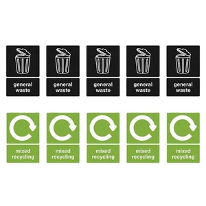 10Piece Recycle Symbol Adhesive Stickers for Garbage Bins Durability Sticker - Picture 1 of 8