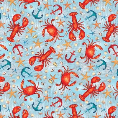 Ткань Feline Drive HIGH TIDES Seas the Day Light Blue Fat Quarter (18 дюймов x 22 дюйма) отличное качество - Изображение 1 из 4