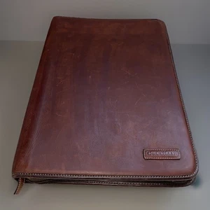 Portefeuille homme Cole Haan unisexe zippé autour du cuir organisateur marron - Photo 1/20