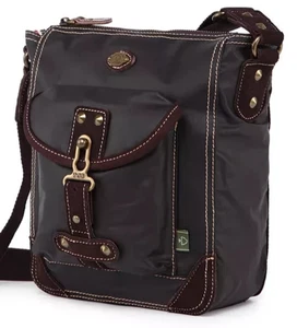 TSD DELPHIN CANVAS ECHTLEDER BESATZ VERSTELLBARER RIEMEN CROSSBODY TASCHE UNBENUTZT - Bild 1 von 18