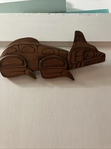 Hand Carved Plaque By Dennis Marilou Cedar 1970’s From The Kwakiutl Nation - Picture 1 of 8