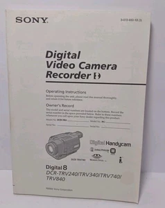 SONY DIGITAL 8 VIDEO CAMERA DCR-TRV240/340/7401/840 MANUAL - Bild 1 von 1