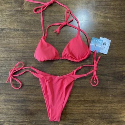Conjunto de bikini Roxy para mujer nuevo con etiquetas talla extra pequeña XS rojo Foto 1 de 4