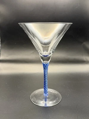 Vaso Martini vintage - individual - vástago azul con diseño Air Twist Foto 1 de 3