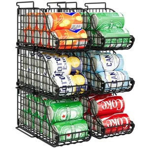 6-Pack Can Storage Organizer Pantry, Stackable Kitchen Canned Food Holder Wit... - Picture 1 of 9