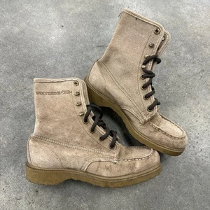 WOLVERINE Vintage Pigskin Suede Leather Lace-Up Moc Toe Boots 03326 Size 6M - Picture 1 of 9
