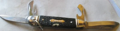 VINTAGE "THE IDEAL" CAMPER FOLDING POCKET KNIFE 1 3/4" & 2 3/8" BLADES, USED - Image 1 of 4