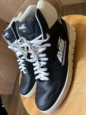 Avia 865 High-Top Black Leather Sneakers with White Accents - Image 1 of 4