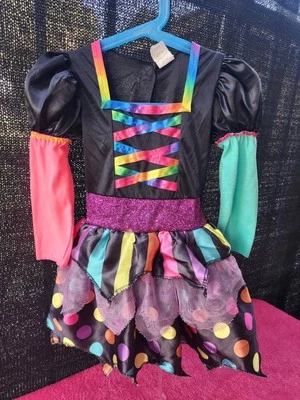 TODDLER GIRL RAINBOW WITCH HALLOWEEN COSTUME DRESS SIZE 2T TUTU PARTY FUN FESTIV - Image 1 of 4