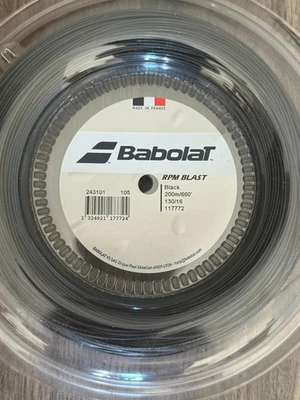 Babolat RPM Blast 16G 1.30mm 660ft 200m Full Tennis String Reel Black Color - Image 1 of 4
