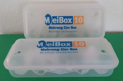 MeiBox  2 x Mehrweg-Eier-Box für je 10 Eier - Made in Germany - kaum genutzt - Bild 1 von 3