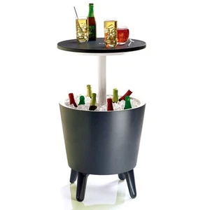 Mesa Bar Nevera Antracita Almacenaje de Bebida Fría Mueble Estante Keter - Imagen 1 de 5