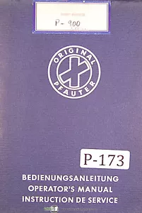 Pfauter Hermann P500 y P900, máquina de hojear, manual de operaciones y servicio 1966 - Imagen 1 de 1