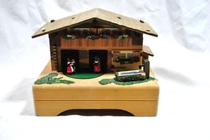 Reuge Spinning Couples Tales From The Vienna Woods Chalet Swiss Music Box - Picture 1 of 12