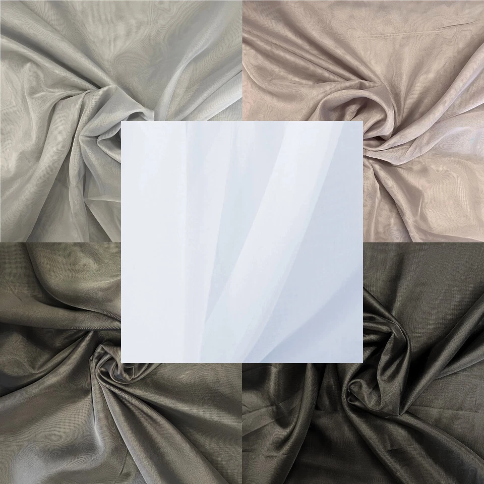Plain Voile Fabric Sheer Fire Retardant  Draping Window 150cm Wide or 300cm Wide - Image 1 of 1