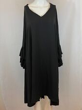 LOVEDROBE Double Pleated Sleeve Shift Dress. Black. Size UK 26