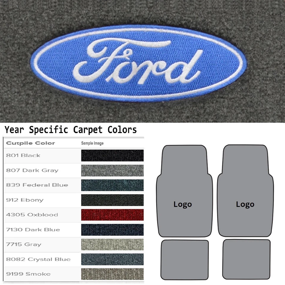 Alfombrillas delanteras Cutpile ACC 1991-1996 Ford Escort Ford Logo 4 piezas Foto 1 de 4