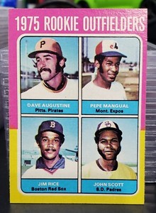 1975 Topps - 1975 Rookie Outfielders #616 Pepe Mangual, Jim Rice, John Scott...