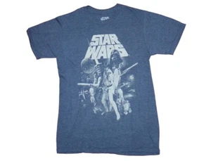 Star Wars Mens T-shirt Mad Engine S Blue Heather Darth Vader Luke Skywalker NWT - Picture 1 of 5