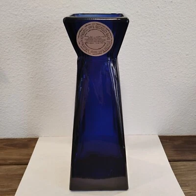 Jarrón cuadrado alto 100 % vidrio reciclado azul cobalto San Miguel Vidrios 11" nuevo con etiquetas Foto 1 de 4