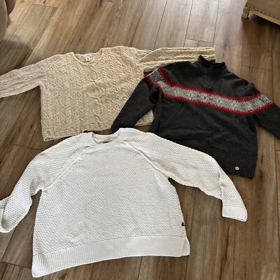 Mujer’s LL BEAN Fisherman’s Suéter WOOLRICH and Gap XL Suéter Lote De 3 Foto 1 de 4