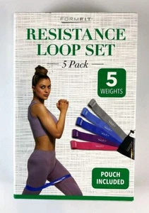 ¡FORMFIT RESISTANCE LOOP SET 5 PACK & POUCH! ¡5 GYMBANDS DE EJERCICIO CON PESAS! - Imagen 1 de 12