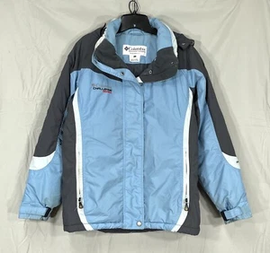 VTG COLUMBIA Challenge Series MEN'S Blue SOFTSHELL Windbreaker Jacket Sz L - Picture 1 of 9