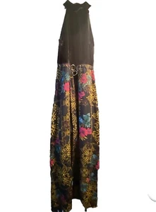 Thalia Sodi Size XS NWT Dress Velvet Slvlss Bodycon Floral Maxi Over skirt 🧡 - Picture 1 of 15