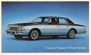 1979 Chevy Caprice klassische 4-türige Limousine Vintage Händler Werbung Postkarte - Bild 1 von 2