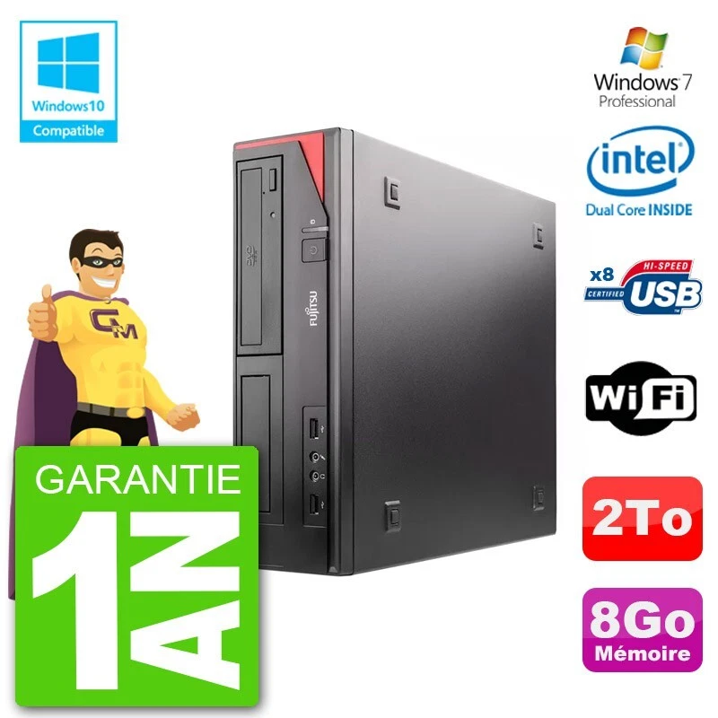PC Fujitsu Esprimo E520 DT G3220 RAM 8GB Disco 2TB Masterizzatore DVD Wifi W7 - Immagine 1 di 1