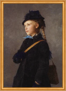 Hüftbild von Marie Anker Albert Anker 1881 Schweizer Maler LW H A2 0609 - Bild 1 von 1