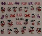Nail Stickers Cherries/Bows Glittered Self Adhesive Nail Art Bling  BLE1006D