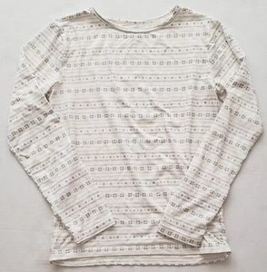 32 Grad Top Base Layer Mädchen L 10 12 Shirt elfenbein silber Schneeflockenmuster - Bild 1 von 1
