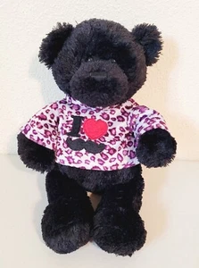 Gund Greetings I Love Moustaches T-Shirt Black Teddy Bear Stuffed Plush 12" - Picture 1 of 7