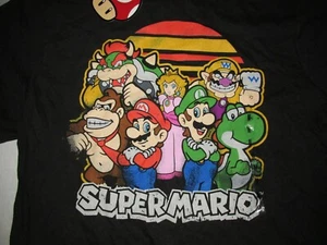Super Mario Bros Vintage Style T Shirt Sz M Nintendo NES SNES Bowser Luigi Wario - Picture 1 of 4