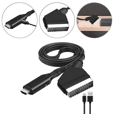 HDMI à Scart Convertisseur Câble Adaptateur Compatible Adaptateur Audio Vidéo • 9.95€