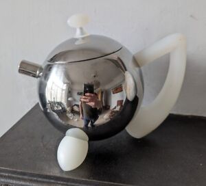 Postmodern Vice Versa Memphis Style Stainless Steel Teapot Italian 