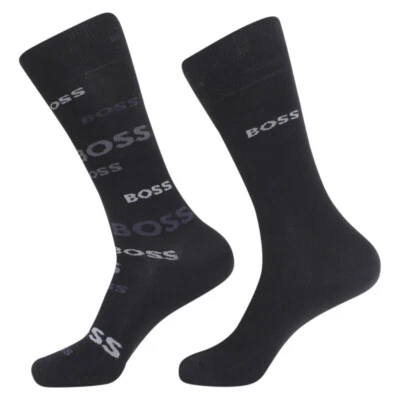 Hugo Boss Men's 2-Pairs Trouser Socks Repeating-Logo Sz. 7-13 - Image 1 of 2