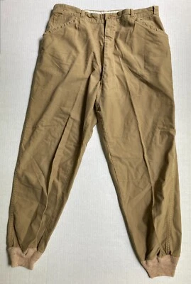 JC Higgins Vtg Pant Trouser Sears Roebuck Hunting Mens 34x30 Khaki Suspend Cuffs - Image 1 of 4