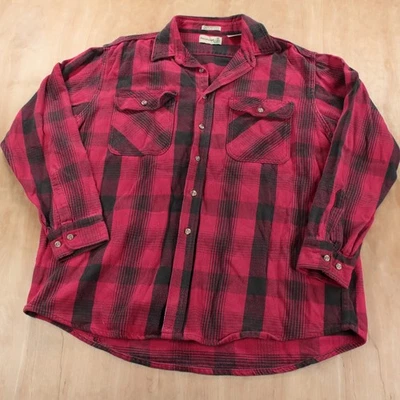 vtg usa made FIELDMASTER flannel shirt 2XLT tall plaid trucker grunge 80s 90s - Image 1 of 4