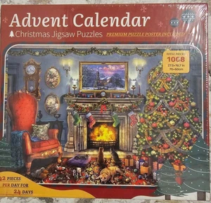 New Merry Christmas Advent Calendar Jigsaw Puzzle 1008 Pieces Holiday Countdown - Picture 1 of 4