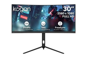 Kogan Infinity 30" Curved Ultrawide WFHD 200Hz 1ms FreeSync Gaming Monitor (2560 - Picture 1 of 10