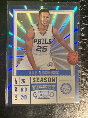 BEN SIMMONS 2017/18 PANINI CONTENDERS TICKET SUNBURST REFRACTOR 5/5 - Image 1 of 3
