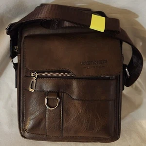 New Weixier HighQuality Messenger PU leather Business travel  Mens crossbody Bag - Picture 1 of 8