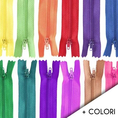 CERNIERA fissa NYLON grana piccola ZIP chiusura LAMPO 20 cm Poliestere - Immagine 1 di 3