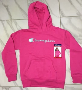 CHAMPION Youth Girl's Sweatshirt Hoodie, Size Mediu(10/1), Pullover, Pink, New - Picture 1 of 8